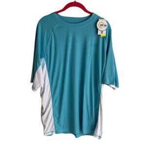NWT TSLA Protective Aqua Short Sleeve‎ Mens Athletic Top, XL